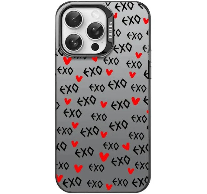 Kpop E-EXO Phone Case For iPhone 16 15 14 13 12 11 Plus Pro Max multicolor Aurora laser Shockproof