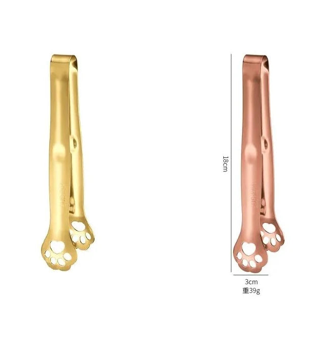 Kitchen Gadgets Barbecue Food Tong Non-Slip Cooking Clip Stainless Steel Ice Tongs Salad Cat Claw