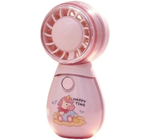 Cute Cartoon Portable Mini Handheld Fan USB Charging Compact Desk Fan for Students Dormitory
