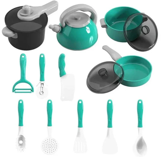 28pcs Mini Kitchen Accessories Kids Kitchen Toys Set Pretend Play Cooking Food Cookware Simulation