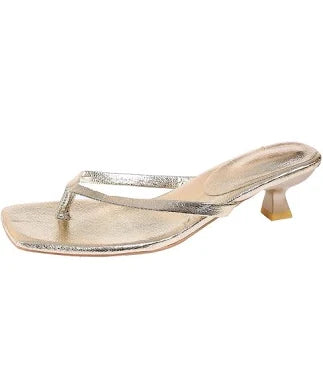 Women's Square-Toe Slip-On High Heel Sandals