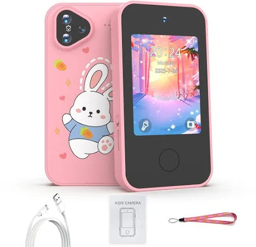 Kids Smart Phone Toy Dual Camera 1080P HD Educational Game Music Player Safe Mode Early Learning Toy