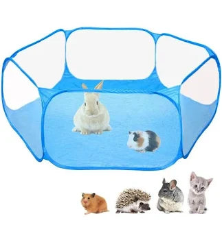 Portable Small Pet Cage Transparent Cat and Dog Cage Tent Pet Playpen Open Folding Yard Fence For