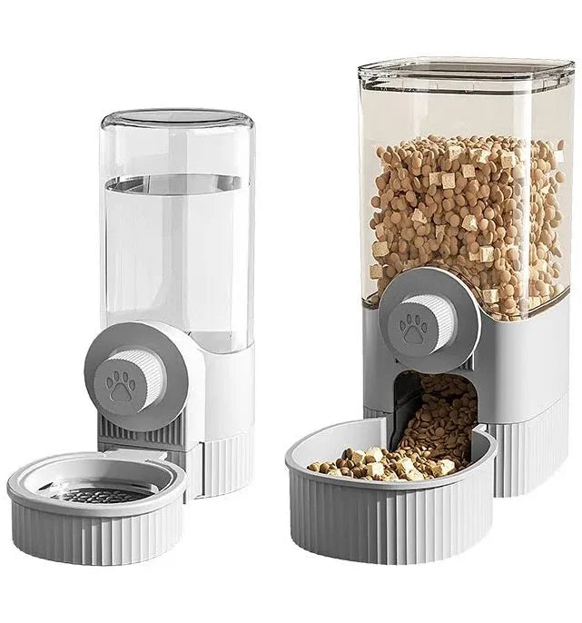 new tepy Hanging Automatic Pet Food Feeder/Water Dispenser, Gravity Cat Auto Feeder Waterer Set With