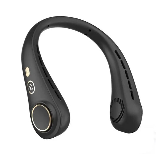 Hands Free Neck Fan 1500mAh 5 Speeds Bladeless USB Rechargeable Portable Cooling High Velocity Ultra