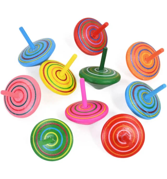 10/20Pcs Colorful Wooden Gyro Mini Spinning Toys Kids Birthday Party Favors Gift for Guests Pinata