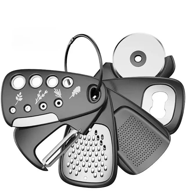6 Pieces Kitchen Gadgets Set Space Saving Cooking Tools Cheese Grater Bottle Opener Vegetable Peeler