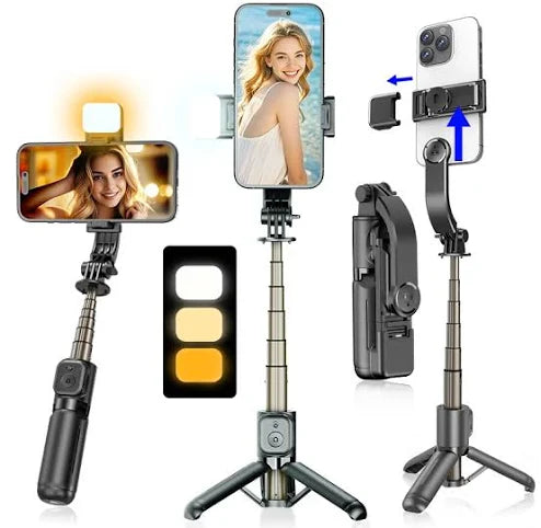 Selfie Stick Tripod 360° Rotating Stable Shooting Handheld Removable Stand for iPhone 15 16 Xiaomi