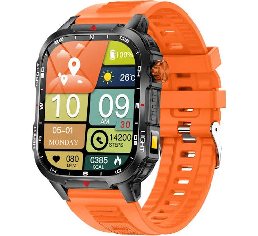2025 Global Hiking Smartwatch 2.01''Screen 1100mAh Battery LED Light Compass IP68 Voice Assistant
